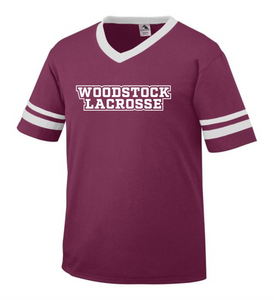 WW-LAX-543-8 - Augusta Sleeve Stripe Jersey - Woodstock Lacrosse Logo