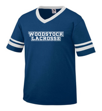 Load image into Gallery viewer, WW-LAX-543-8 - Augusta Sleeve Stripe Jersey - Woodstock Lacrosse Logo