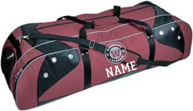 WW-LAX-A05 Martin Sports Deluxe Lacrosse Player's Bag - Woodstock W LAX Logo & Personalized Player Name