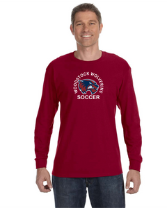 WW-SOC-536-3 - Jerzees 5.6 oz. DRI-POWER® ACTIVE Long-Sleeve T-Shirt - Woodstock Wolverine Soccer Logo