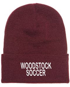 WW-SOC-915 - Yupoong Adult Cuffed Knit Beanie - Woodstock Soccer Logo