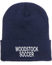 Load image into Gallery viewer, WW-SOC-915 - Yupoong Adult Cuffed Knit Beanie - Woodstock Soccer Logo