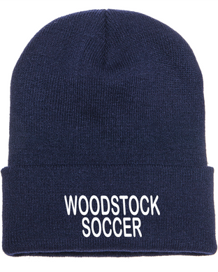 WW-SOC-915 - Yupoong Adult Cuffed Knit Beanie - Woodstock Soccer Logo