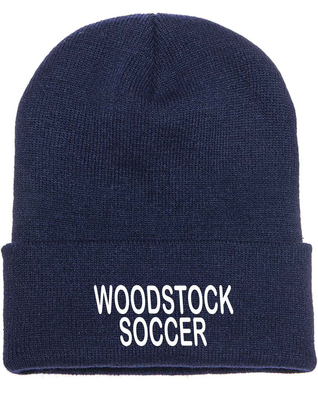 WW-SOC-915 - Yupoong Adult Cuffed Knit Beanie - Woodstock Soccer Logo